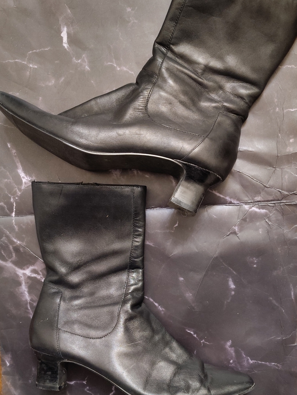 Karen Scott Black Pointed-Toe Mid-Calf Heeled Boots